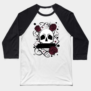 Skull and roses Baseball T-Shirt